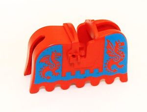 Pferde Decke / Panzer mit Aufdruck blauen Drachen rot