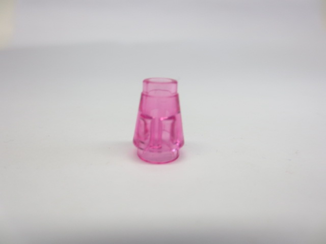 1x1 Kegel mit Rand/Nut transparent-pink