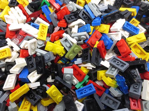 200 LEGO® Platten 1×2 verschiedene Farben 