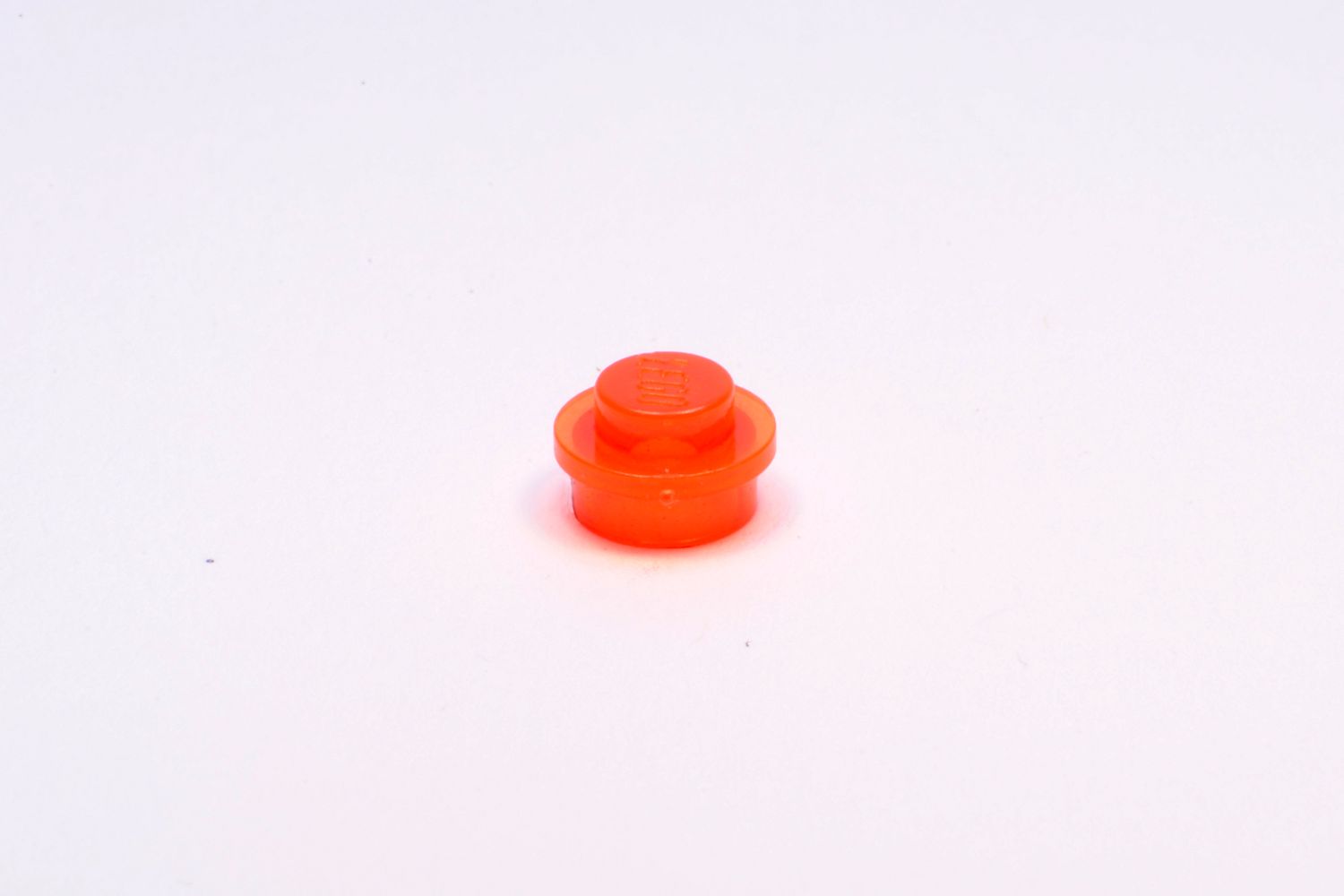 1x1 Rundstein flach transparent-neonorange