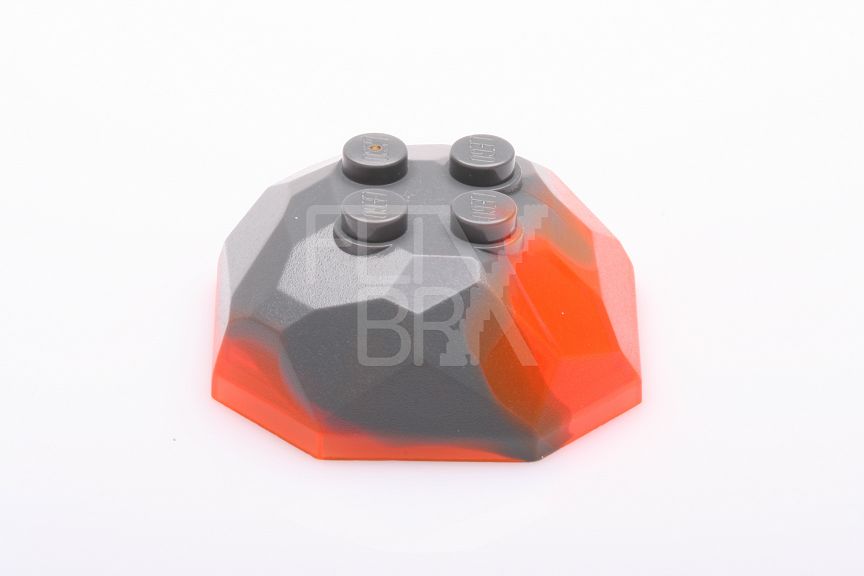 4x4x1 Felsen / Stein Oberteil transparent-neonorange / schwarz