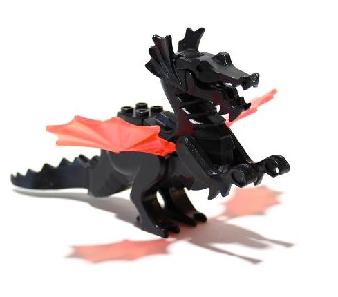 Drachen mit roten Flügeln classic schwarz
