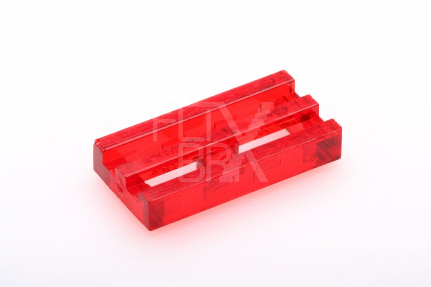 1x2 Gitterfliese Grille transparent-rot