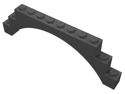 1x12x3 Bogenstein mit Stufen altdunkelgrau