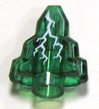 1x2 Kristall / Felsen mit weissen Blitzen  transparent-grün