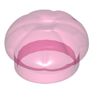 Minifigur Hut / Mütze für Koch transparent-rosa