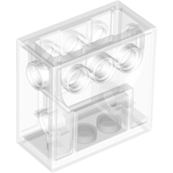 2x4x3 1/3 Zahnradbox / Block für Schneckenzahnrad transparent-weiss
