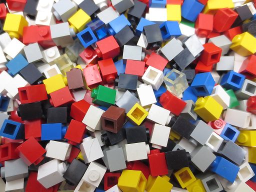 100 Stück LEGO® Steine 1x1 verschiedene Farben 