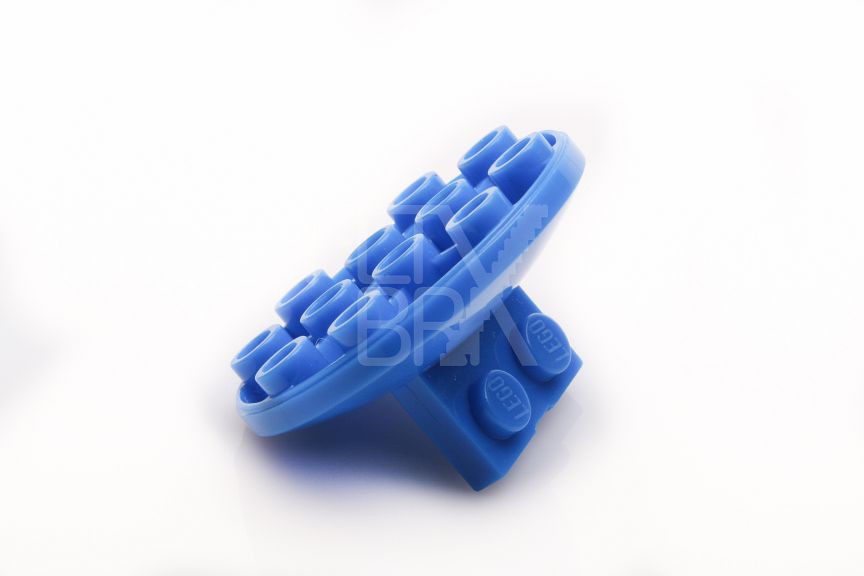 1x2 Modifizierte Platte mit 4x4 Scheibe 90° blau