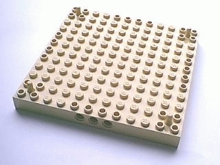 12x12 Stein mit Pin-Löchern an der Seite beige