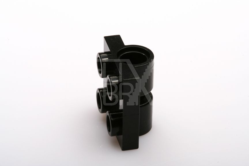 2x2 Achsplatte mit 2 Pinlöchern schwarz