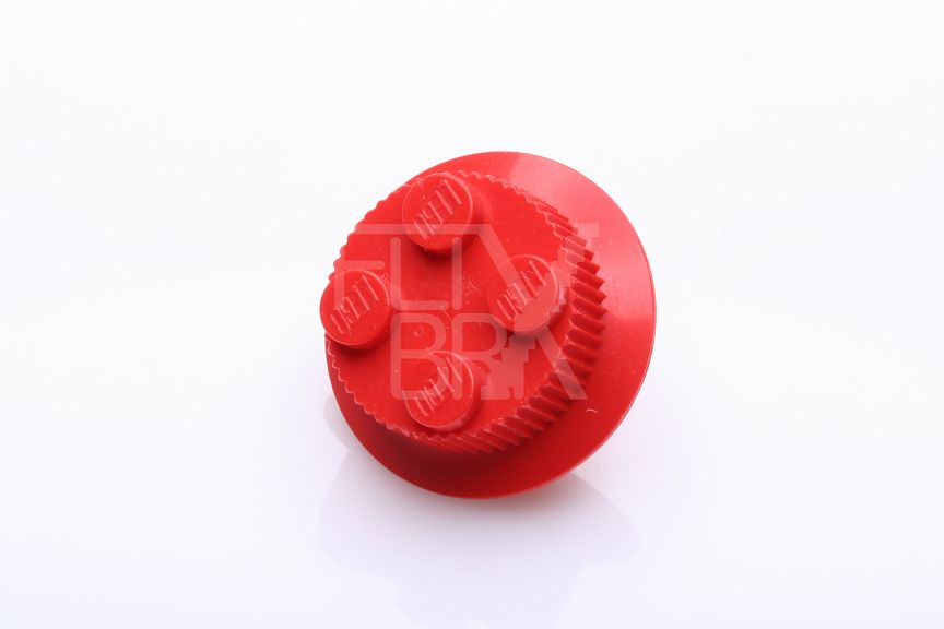 2x2 Felgen für Zug mit 4 Noppen und Metalstift  rot