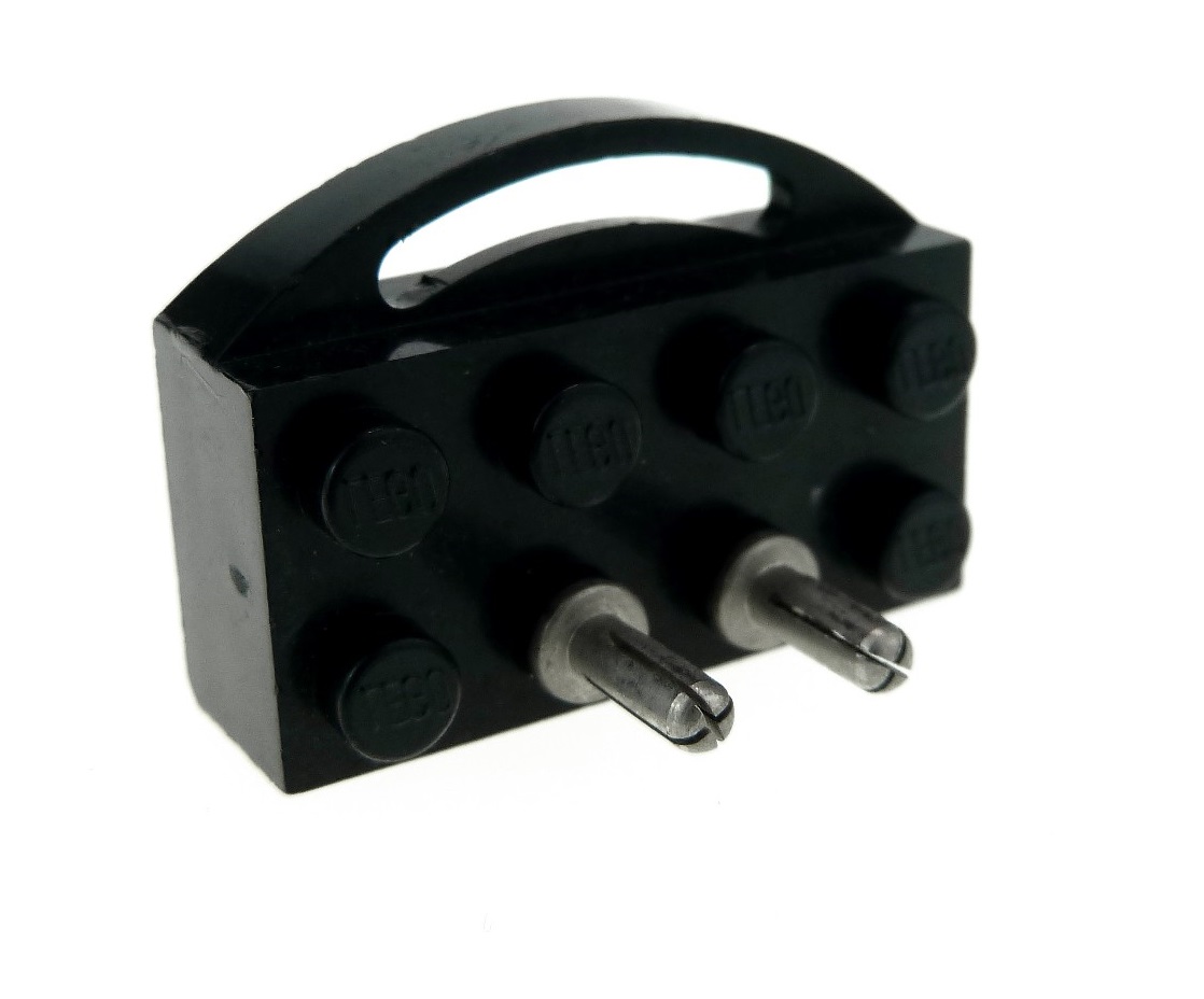 Elektrik 12V Stein 2x4 mit Kontakten für Motor Typ 1 und  2 schwarz