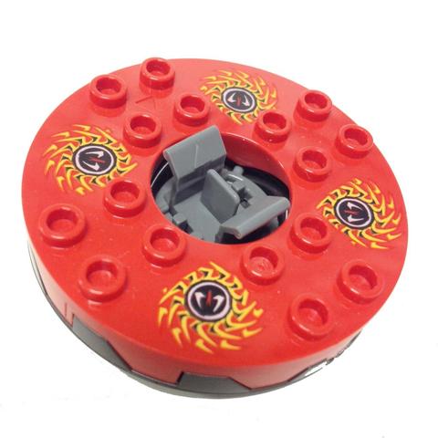 6x6 Ninjago Spinner / drehbarer Rundstein titan