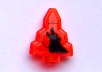 1x2 Kristall / Felsen mit Schwarem Wolf Moonstein transparent-neonorange