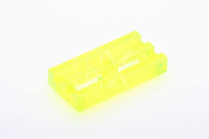 1x2 Gitterfliese Grille transparent-neongelb
