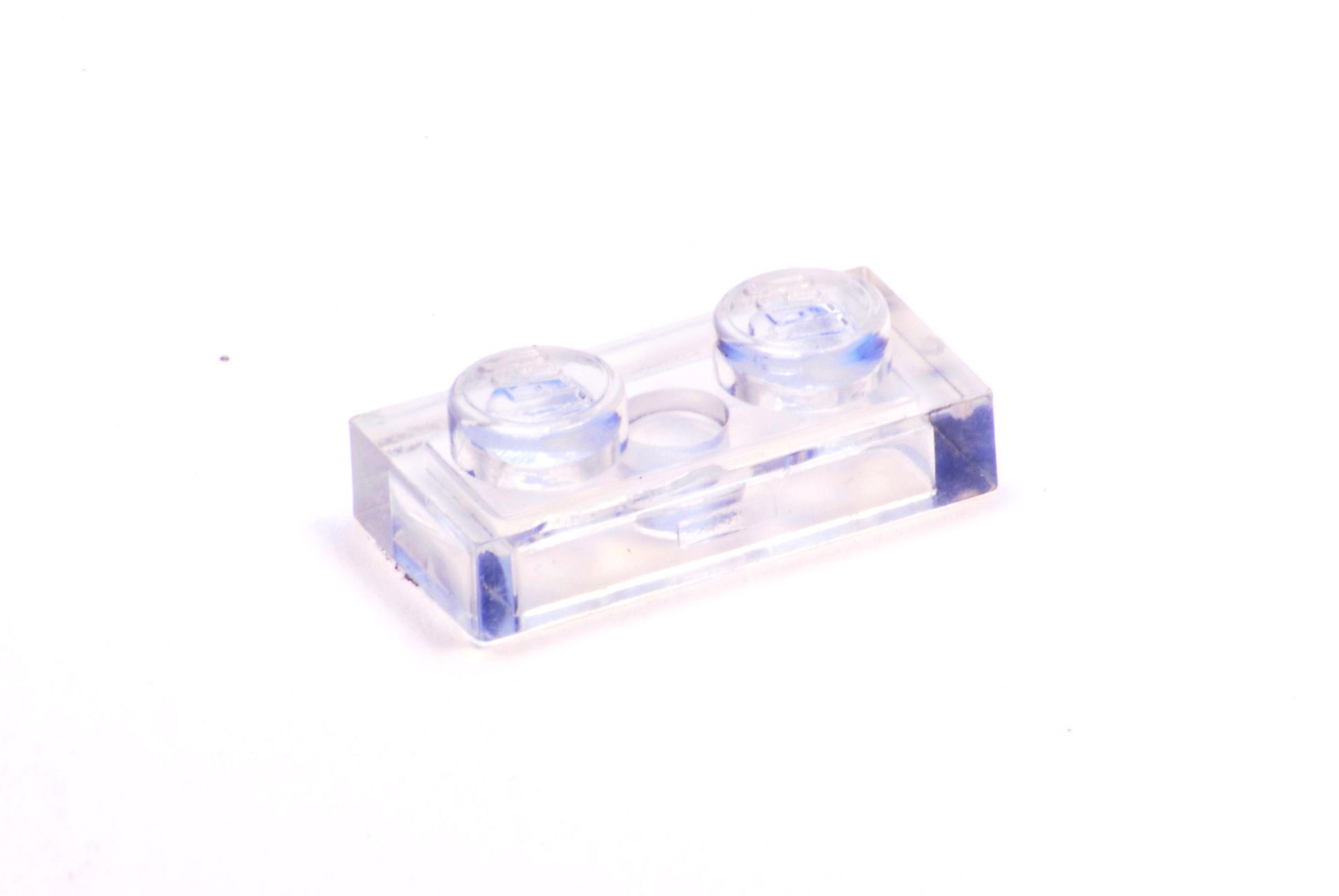 1x2 Platte transparent-weiß