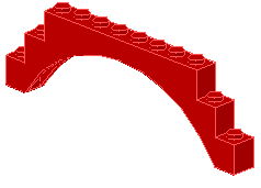 1x12x3 Bogenstein mit Stufen rot