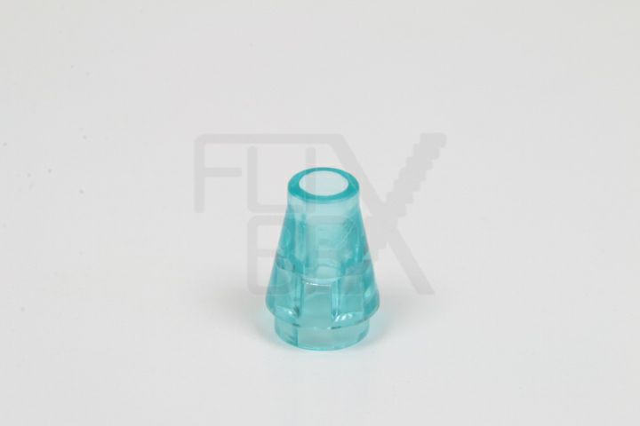 1x1 Kegel ohne Rand/Nut transparent-hellblau