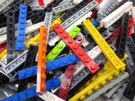 200 LEGO® Platten 1x8 verschiedene Farben 