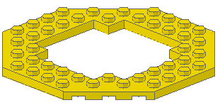 10x10 octagonal Platte mit offener Mitte gelb