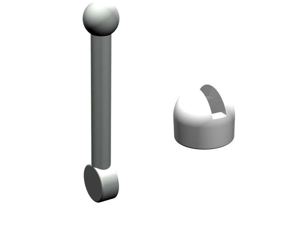 1x1 Kleiner Hebel althellgrau Basis  weiß