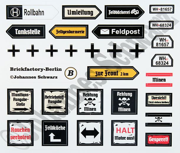 WWII Stickerbogen I für Lego-Steine
